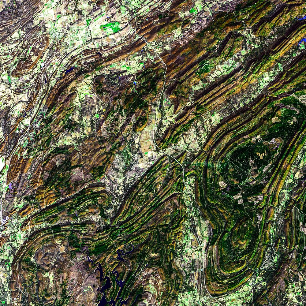 The Ouachita Mountains in Southeast Oklahoma from Space