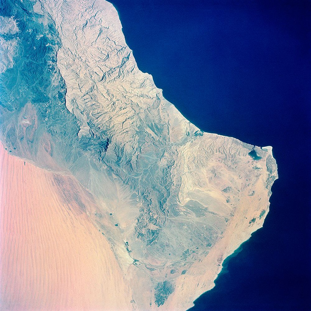 The Southeastern tip of the Arabian Peninsula from Space