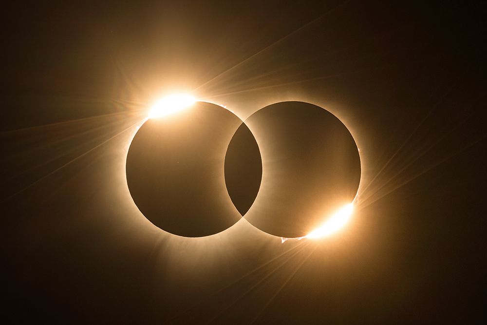 Solar Eclipse Diamond Rings