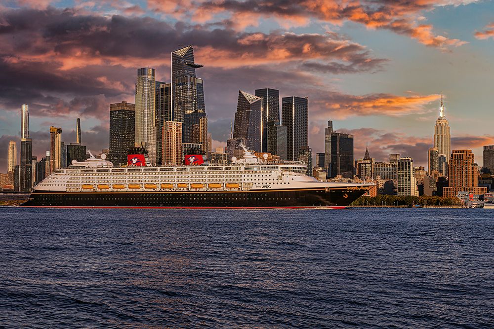 Disney Cruise Ship Passes Mid-Manhattan Skyline