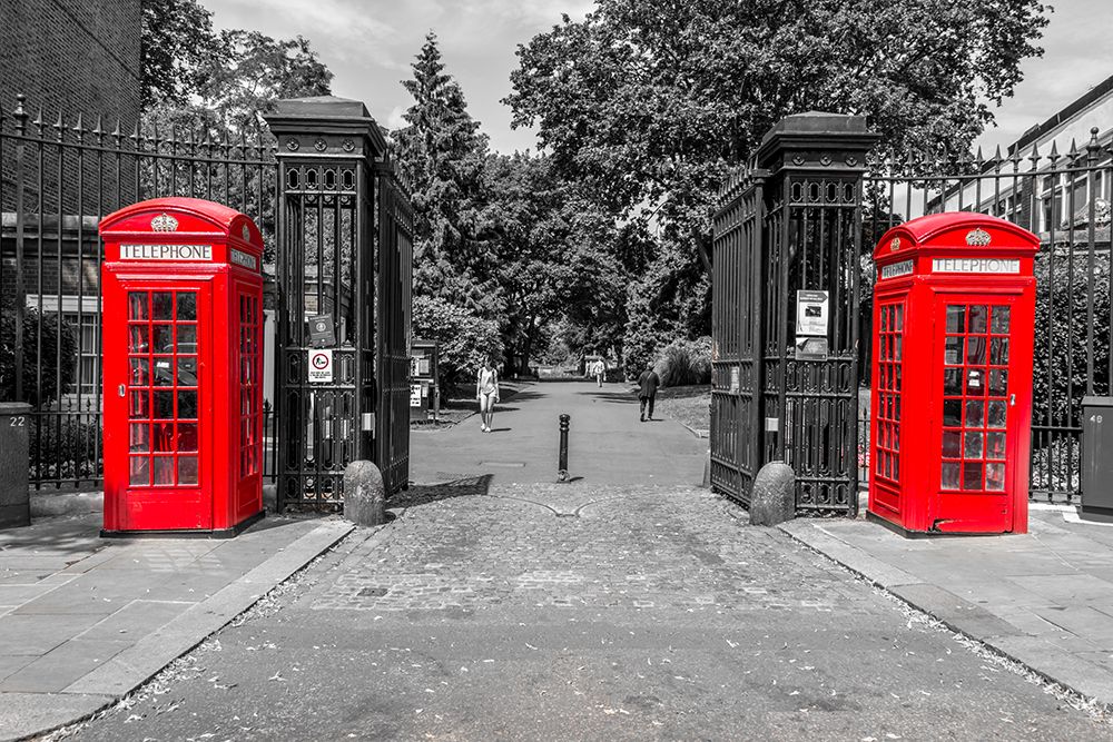 Park Entrance Red Phone Booths