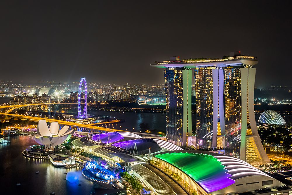 Singapore Skyline at Night