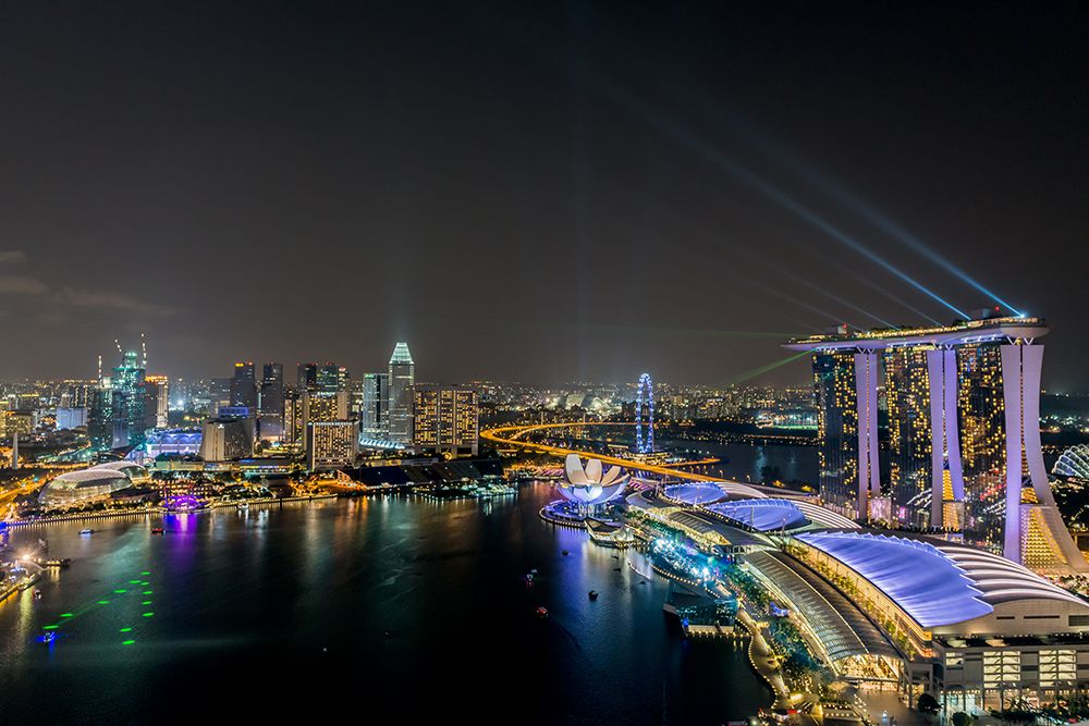 Singapore Skyline Lights