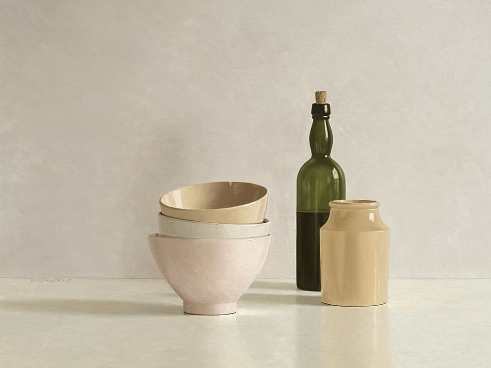 Stacked Bowls-Bottle and little Jar