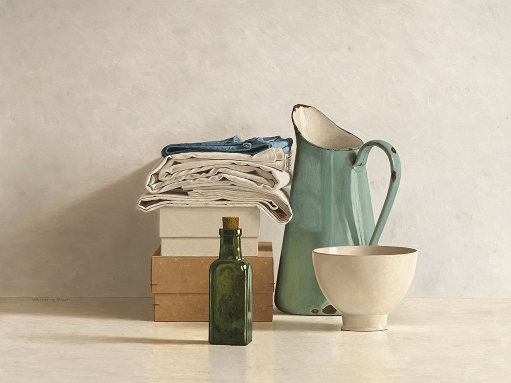 Two Boxes-Cloths-Bottle-Jug and Bowl